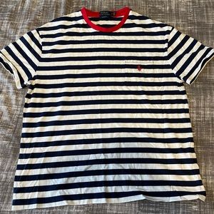 Polo red/white striped casual shirt